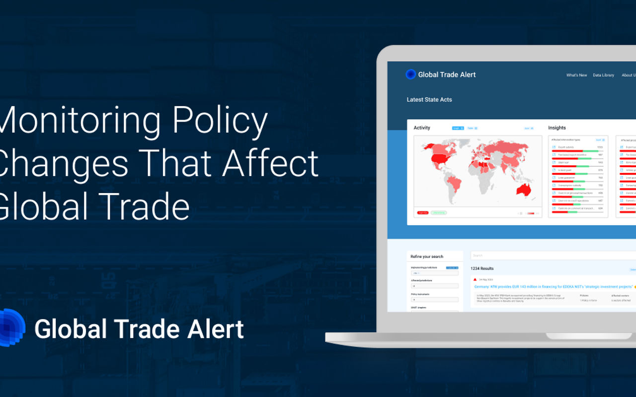 Homepage screenshot of globaltradealert.org