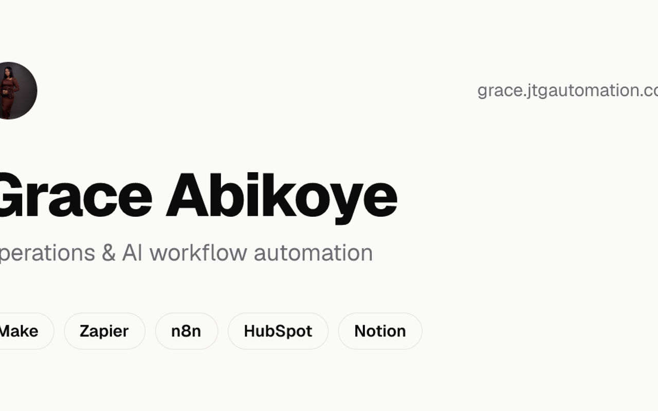 Homepage screenshot of grace.jtgautomation.com