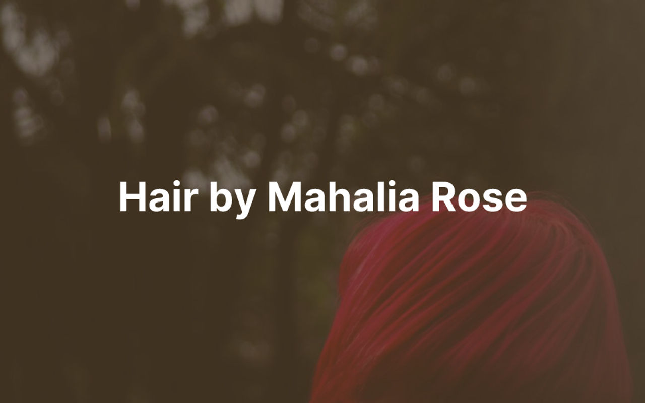 Homepage screenshot of hairbymahaliarose.book.app