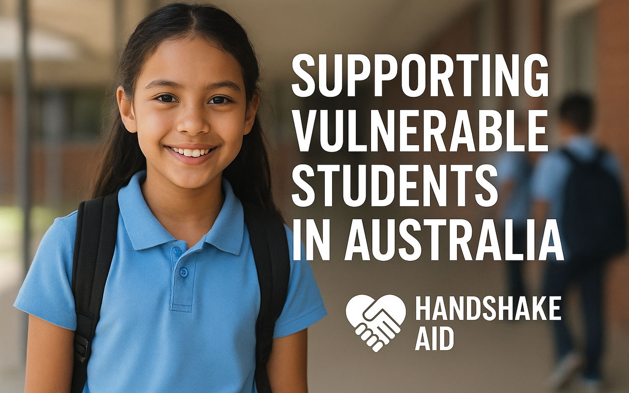 Homepage screenshot of handshakeaid.org