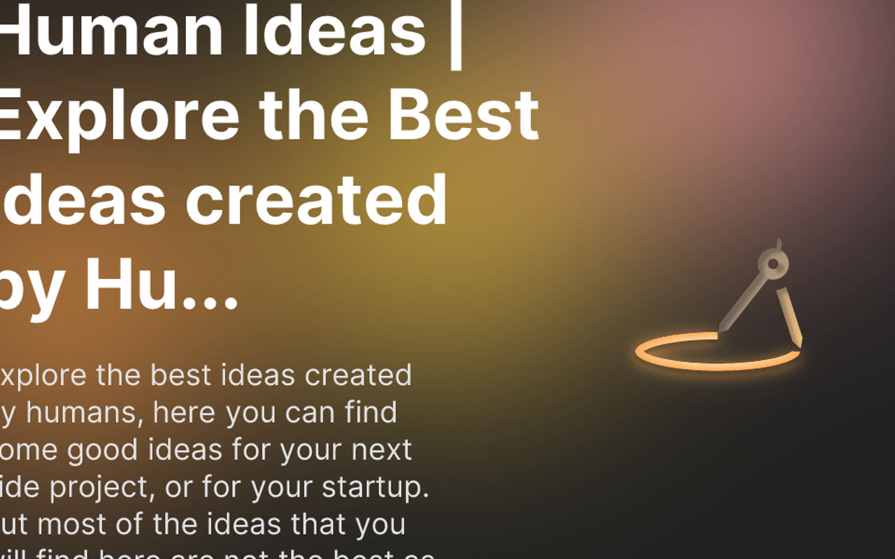 Homepage screenshot of human-ideas.giessen.dev