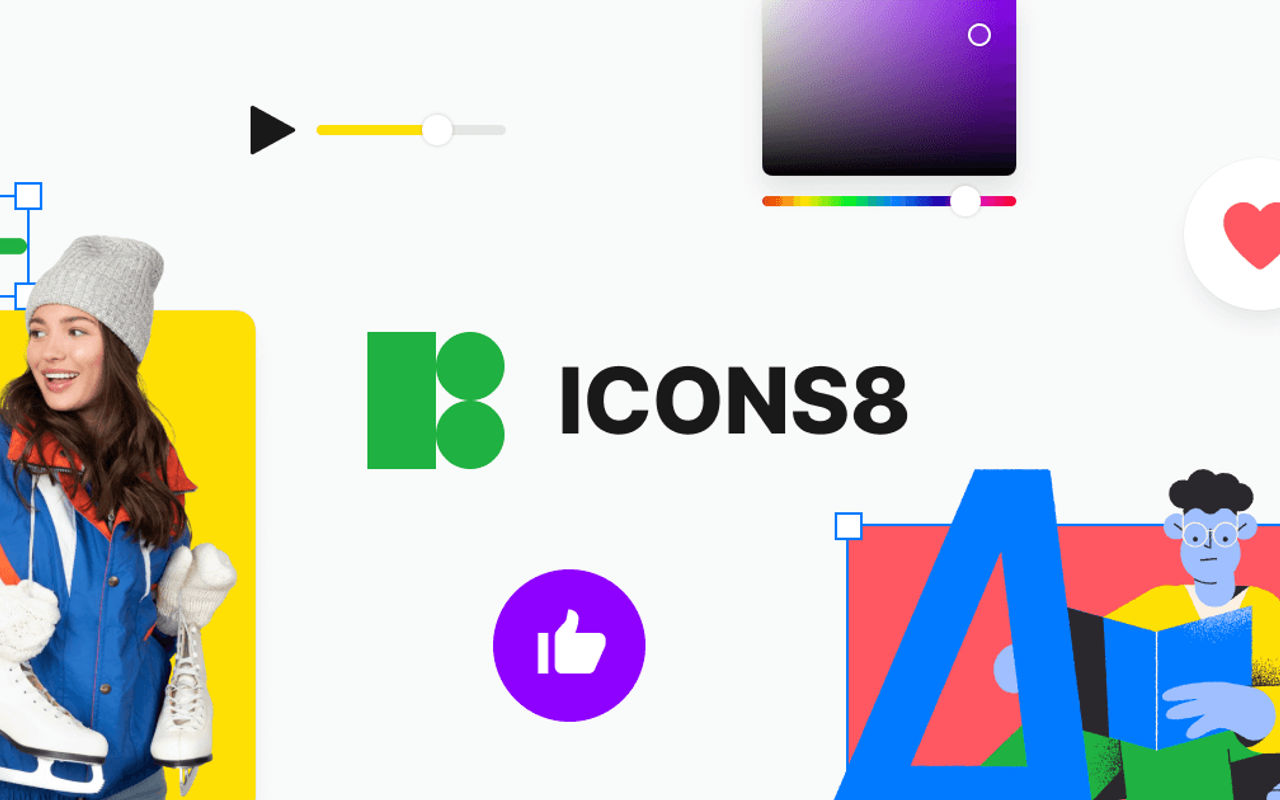 Homepage screenshot of icons8.com