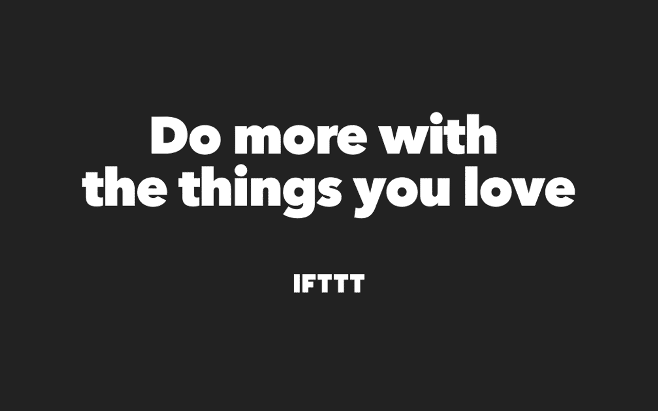Homepage screenshot of ifttt.com