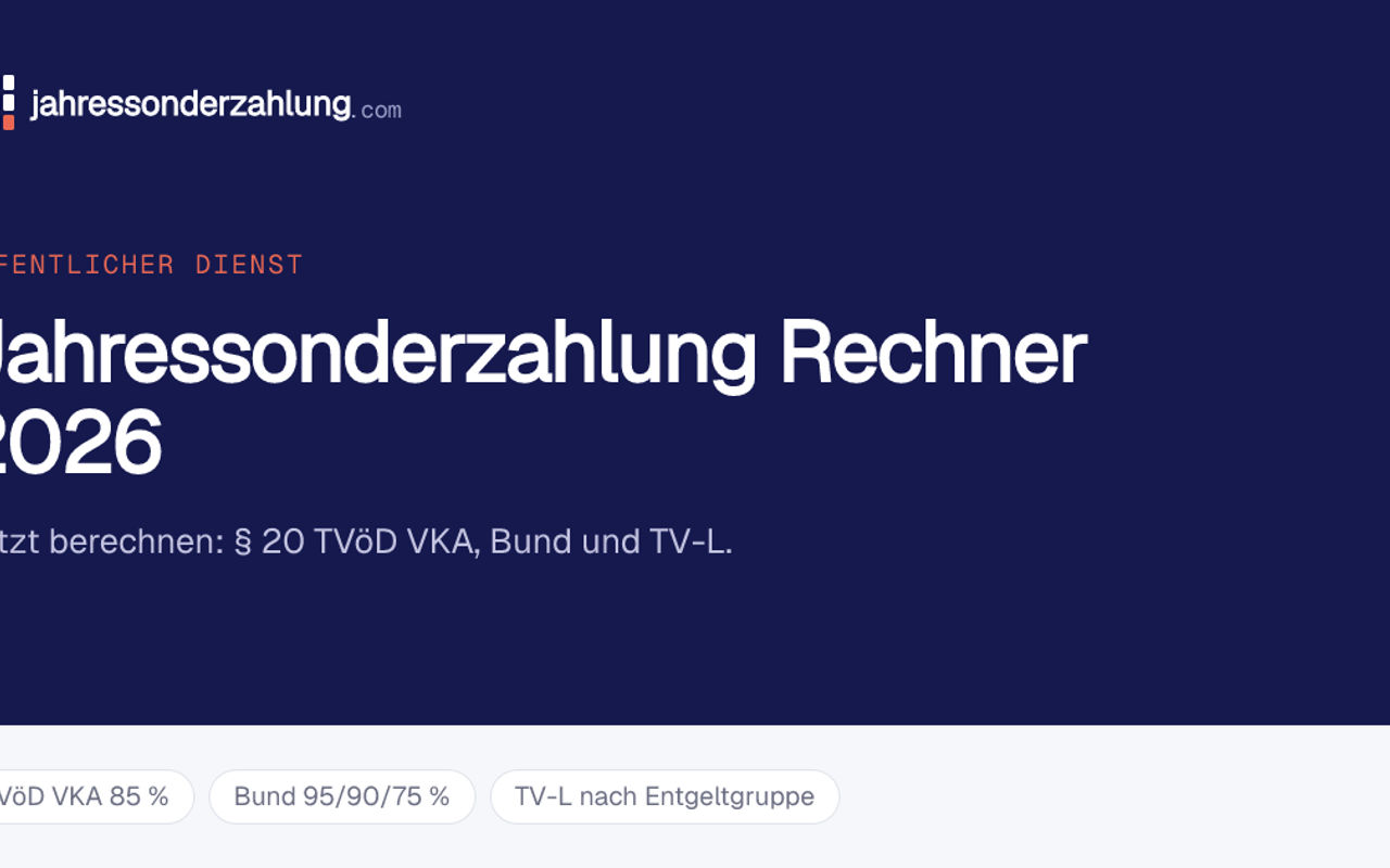 Homepage screenshot of jahressonderzahlung.com