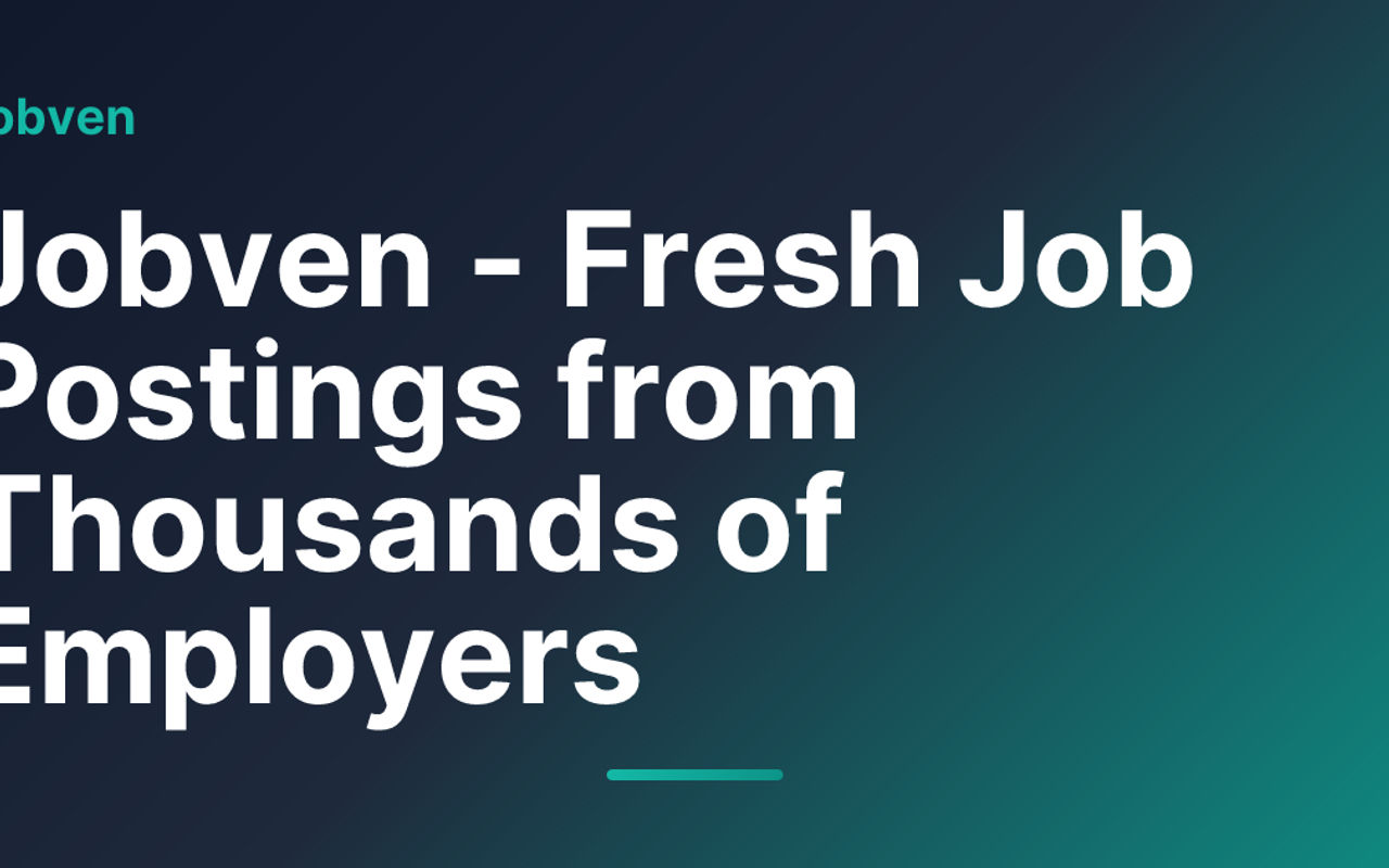 Homepage screenshot of jobven.com