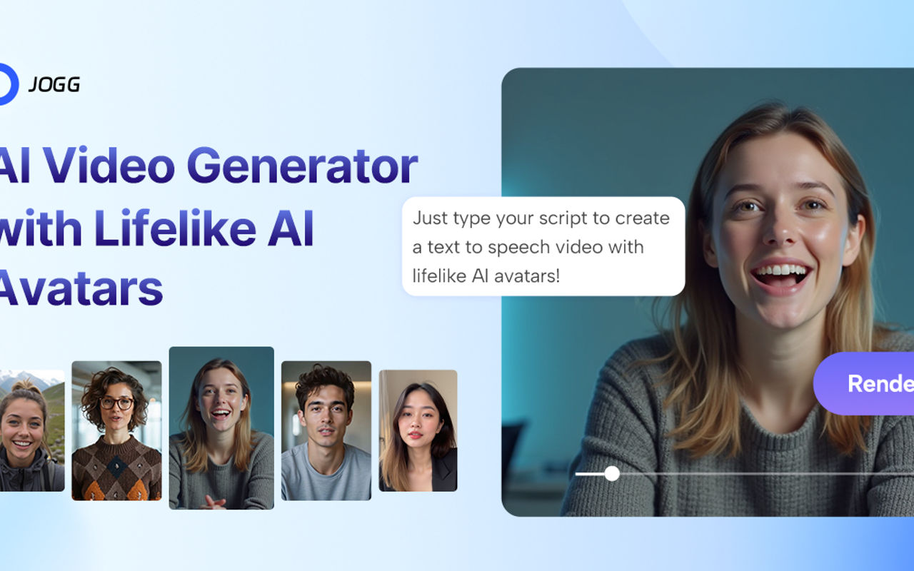 Homepage screenshot of jogg.ai