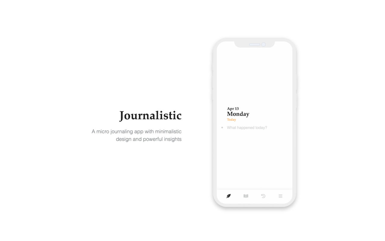 Homepage screenshot of journalisticapp.com