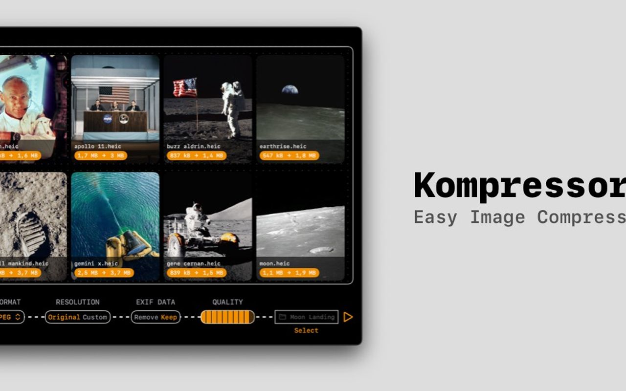 Homepage screenshot of kompressor.app