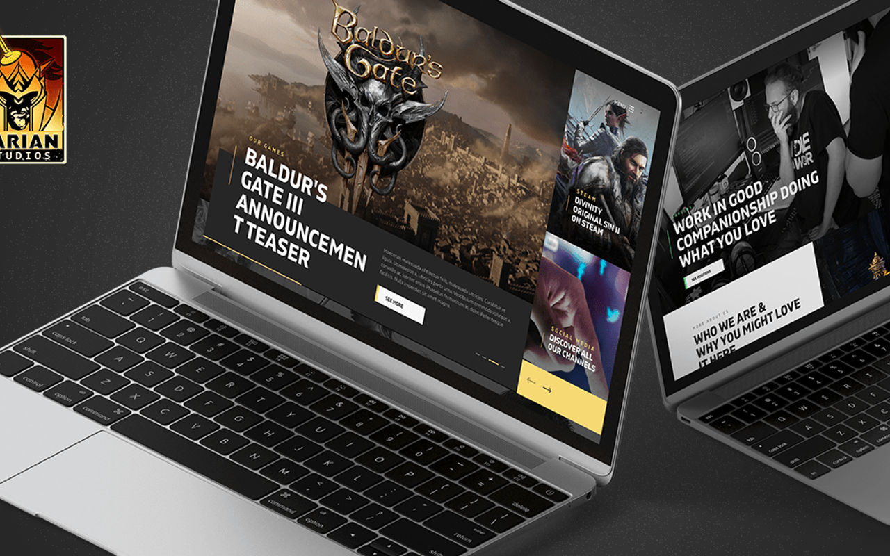 Homepage screenshot of larian.com