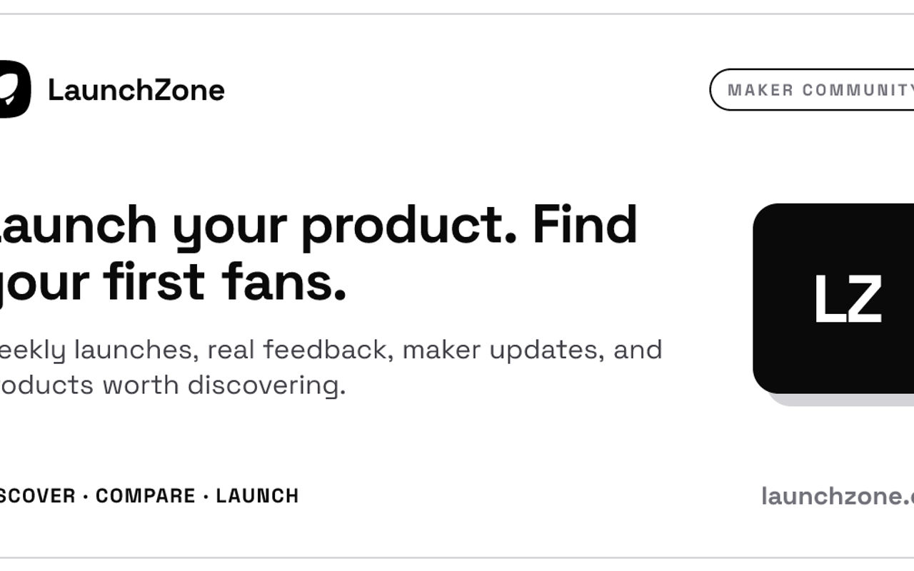 Homepage screenshot of launchzone.co