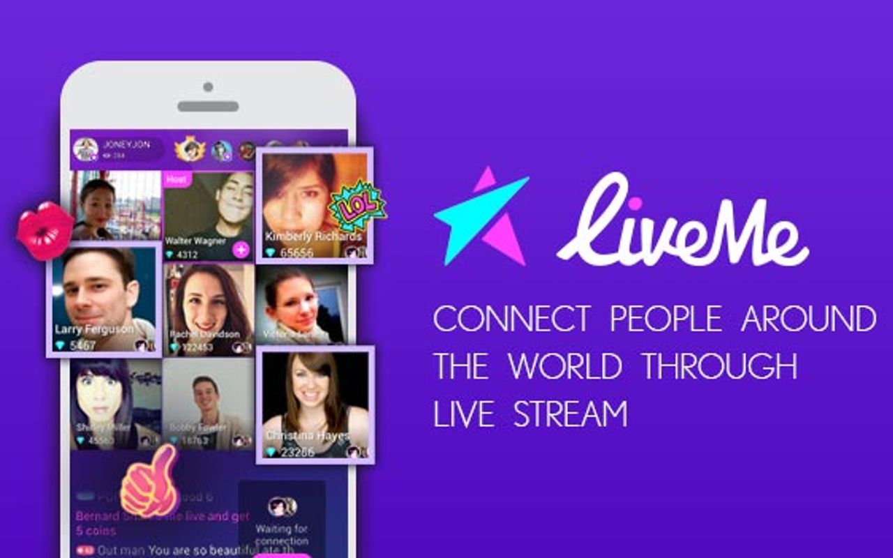 Homepage screenshot of liveme.com