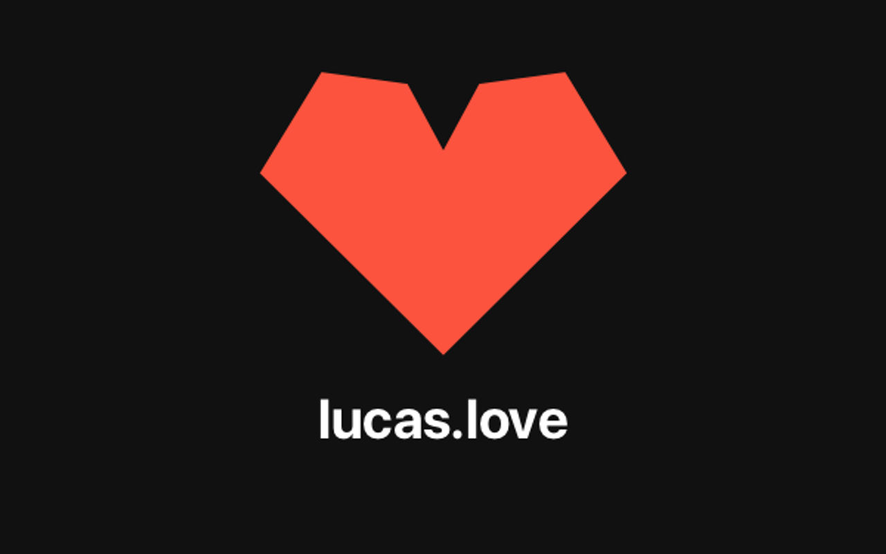 Homepage screenshot of lucas.love
