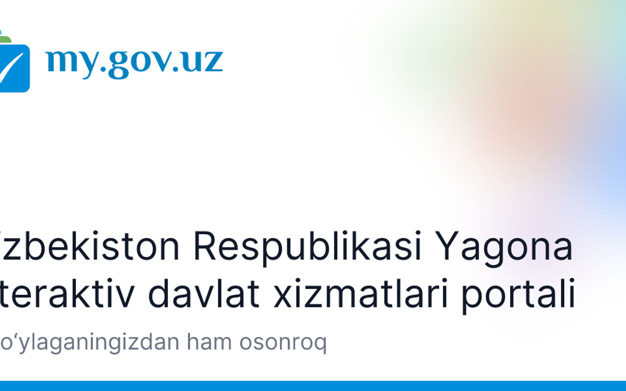 Homepage screenshot of my.gov.uz