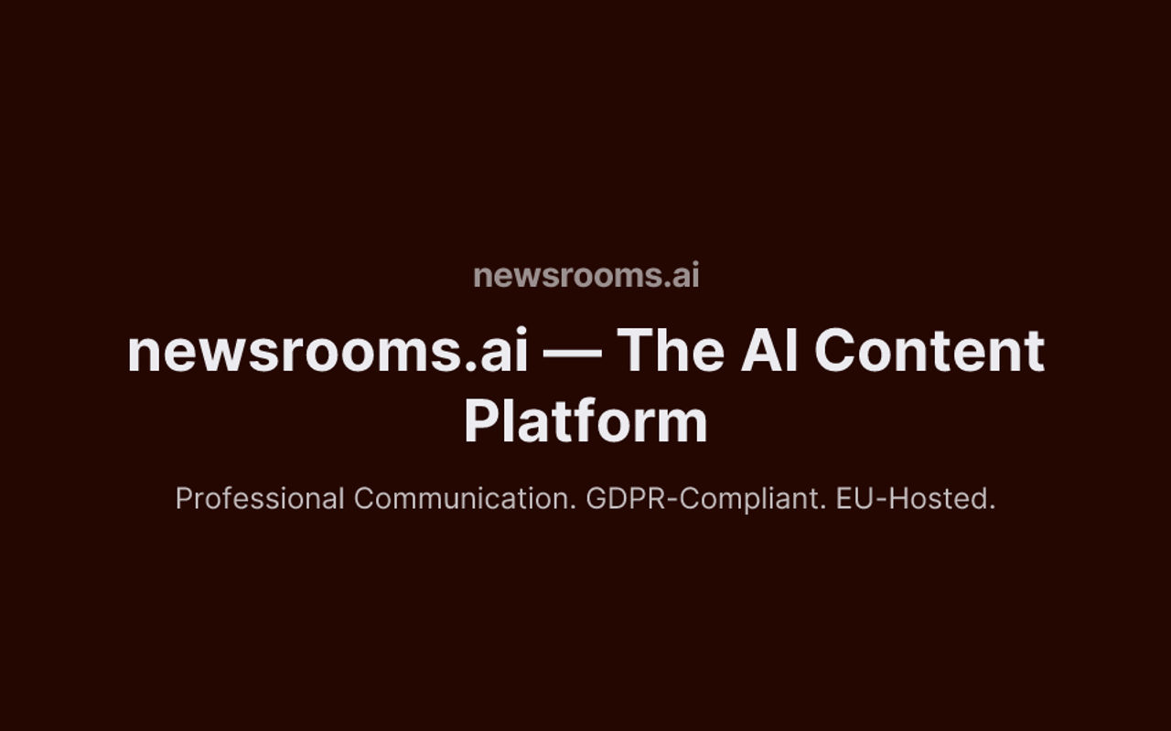 Homepage screenshot of newsrooms.ai