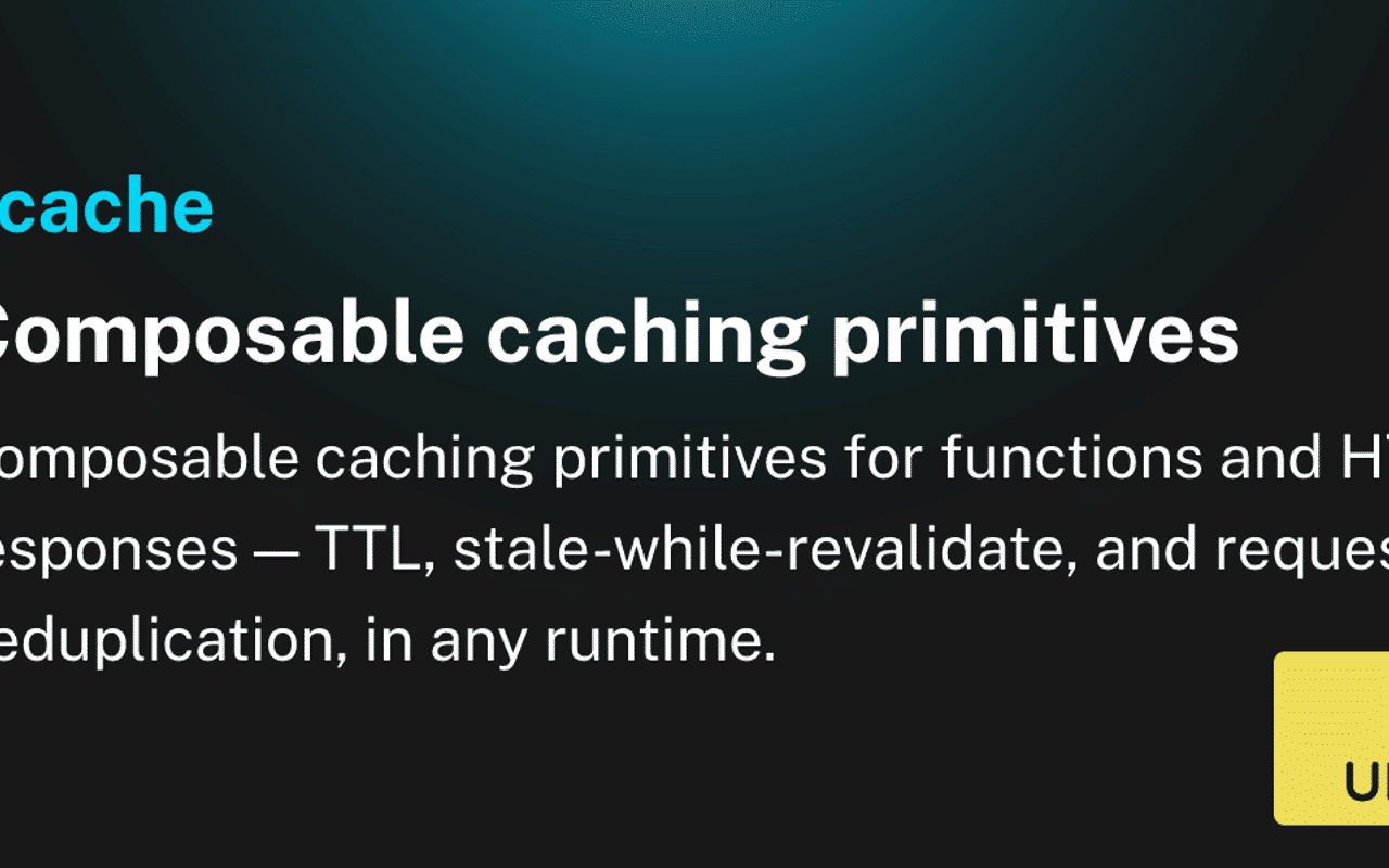 Homepage screenshot of ocache.unjs.io