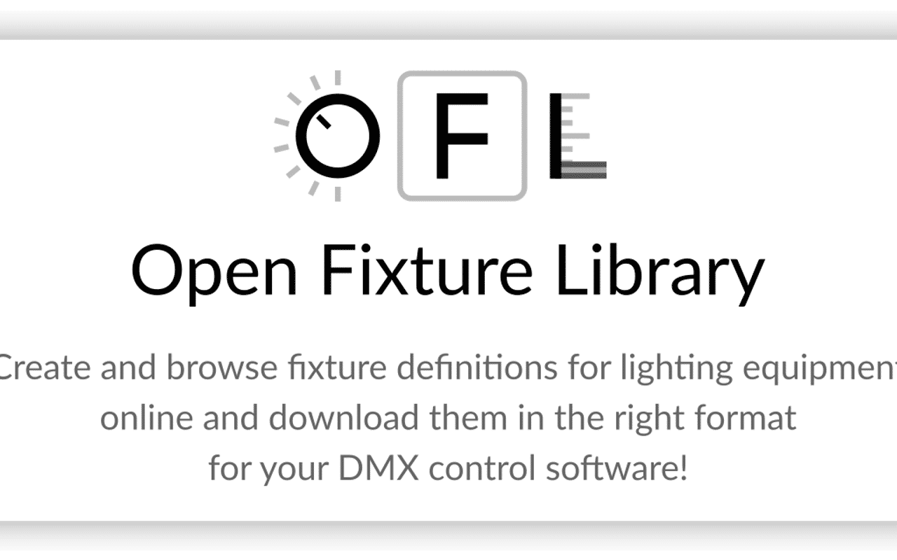 Homepage screenshot of open-fixture-library.org