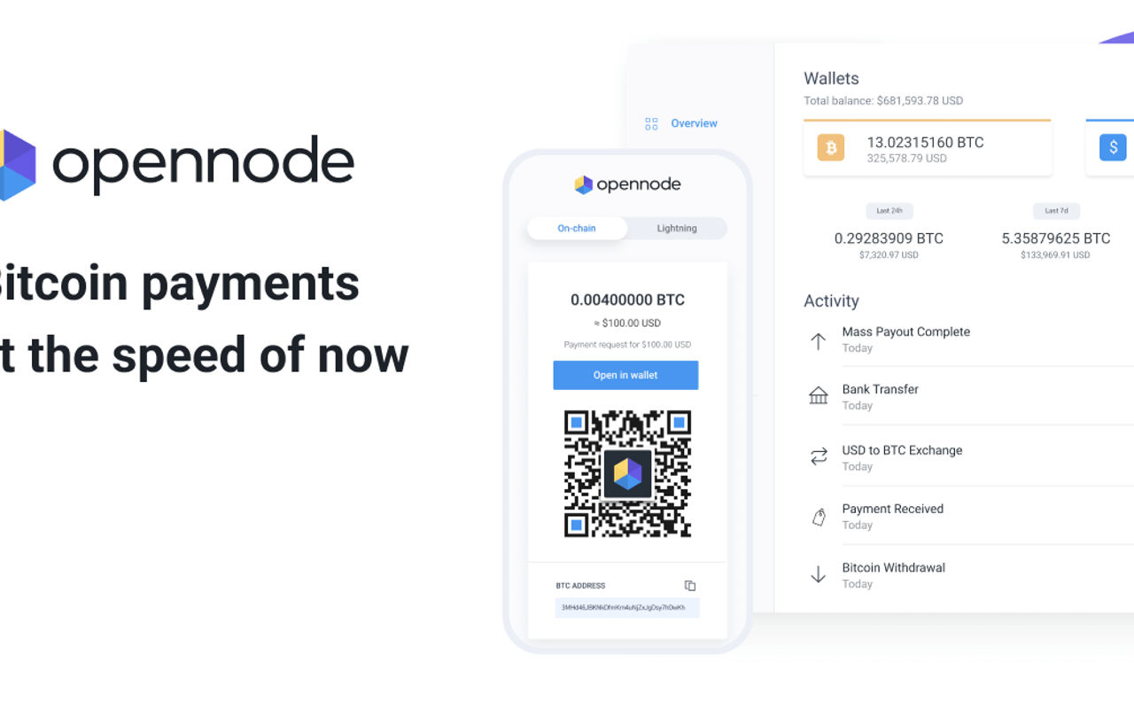 Homepage screenshot of opennode.com