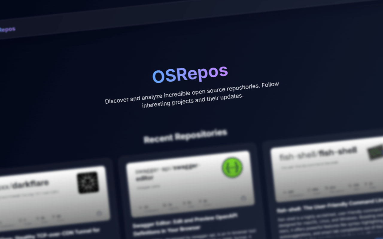 Homepage screenshot of osrepos.com