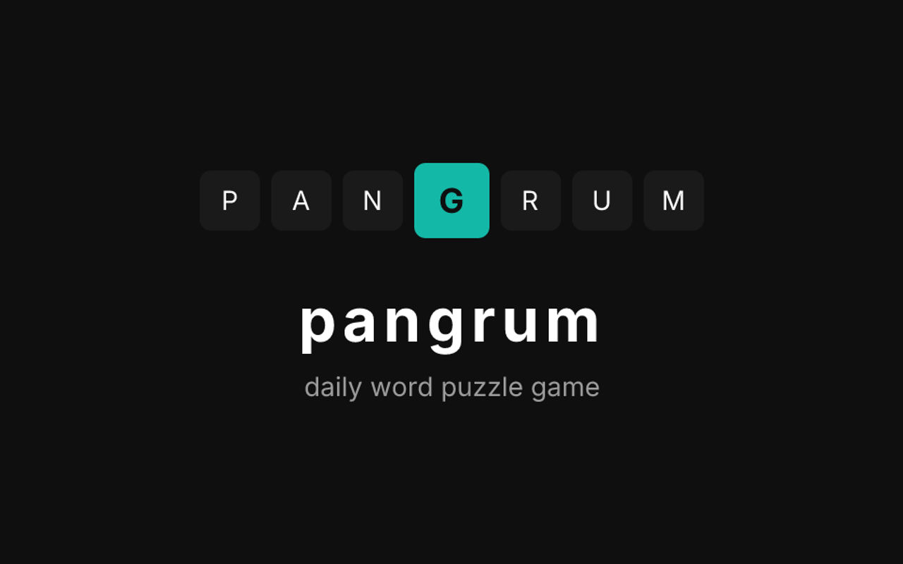Homepage screenshot of pangrum.com