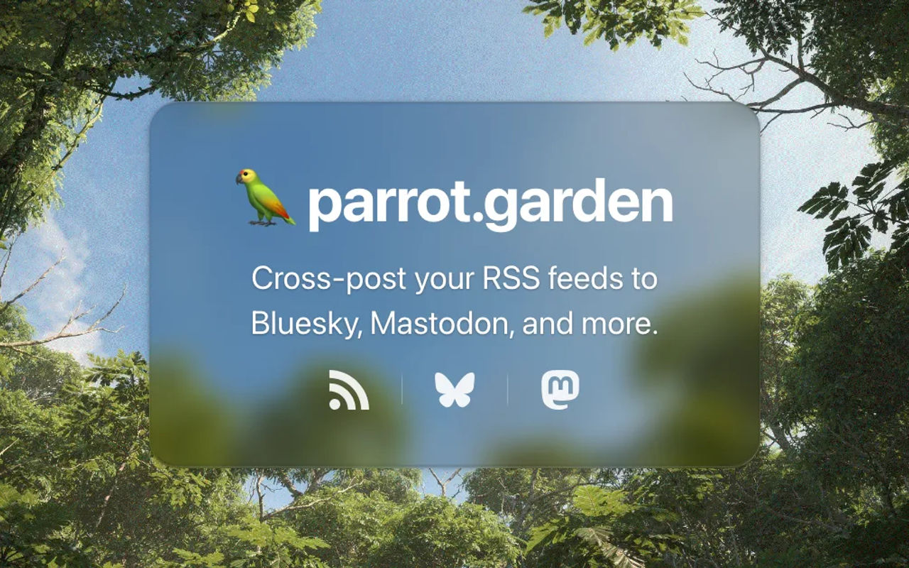 Homepage screenshot of parrot.garden