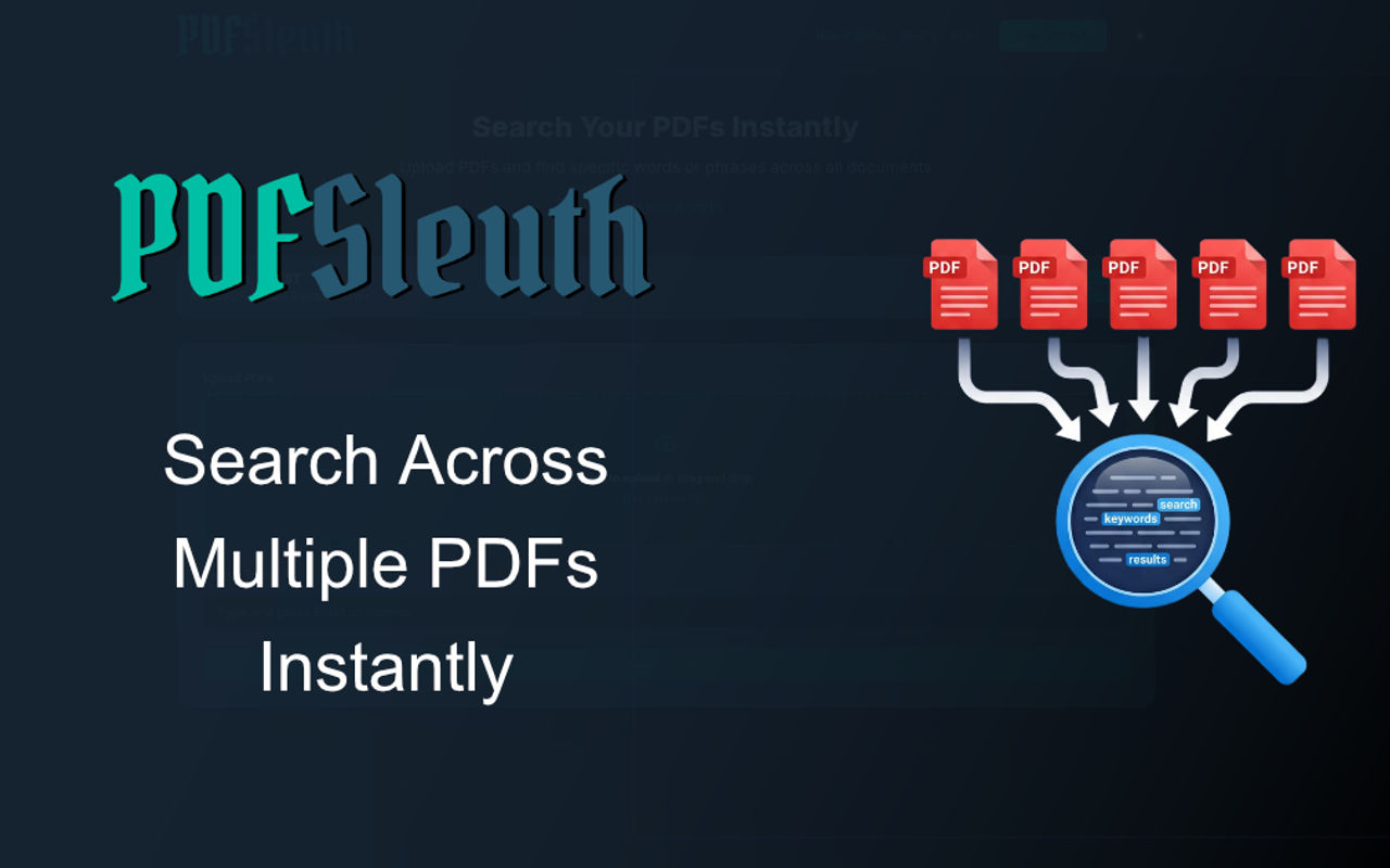 Homepage screenshot of pdfsleuth.com