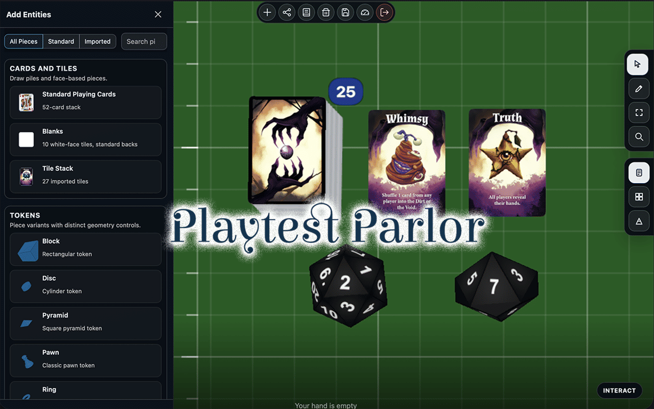 Homepage screenshot of playtestparlor.com