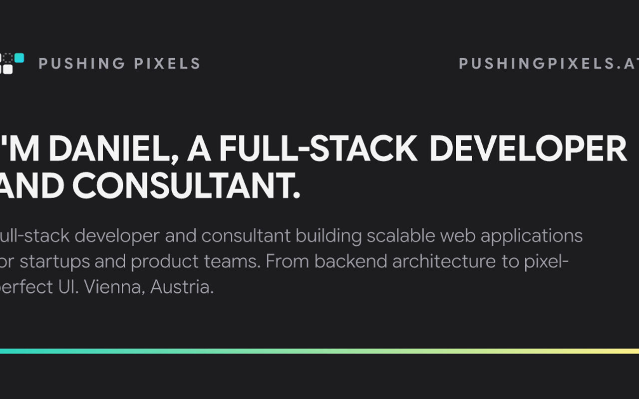 Homepage screenshot of pushingpixels.at