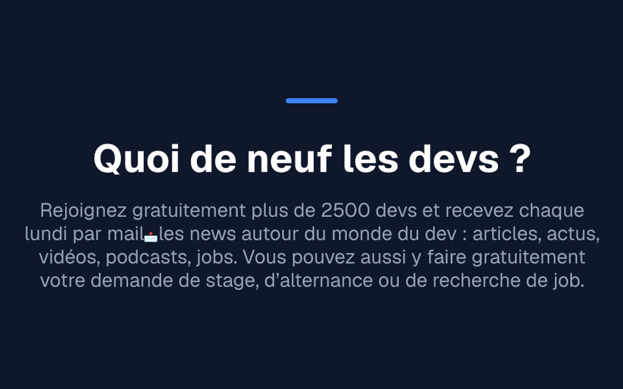 Homepage screenshot of quoi-de-neuf-les-devs.happyto.dev