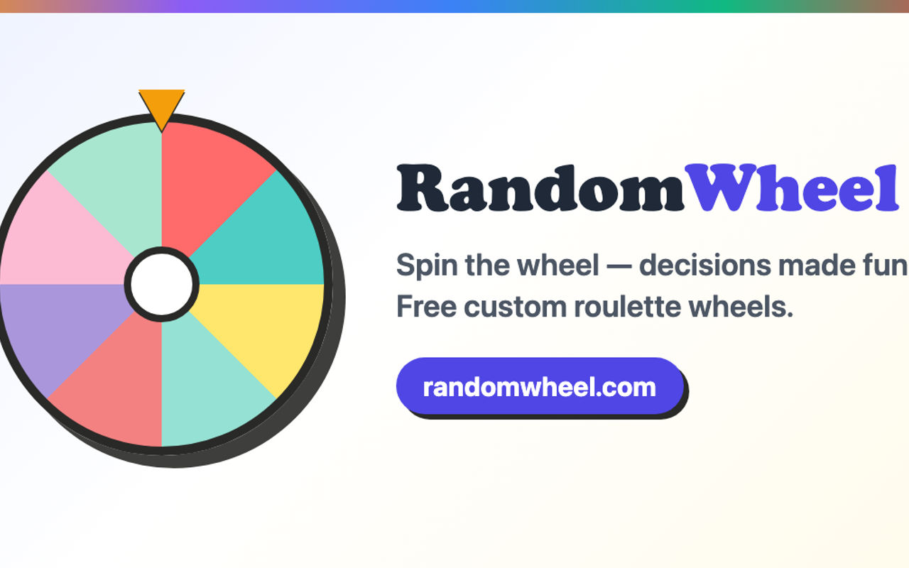 Homepage screenshot of randomwheel.com
