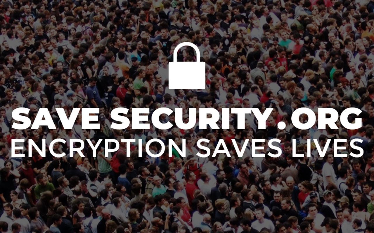 Homepage screenshot of savesecurity.org