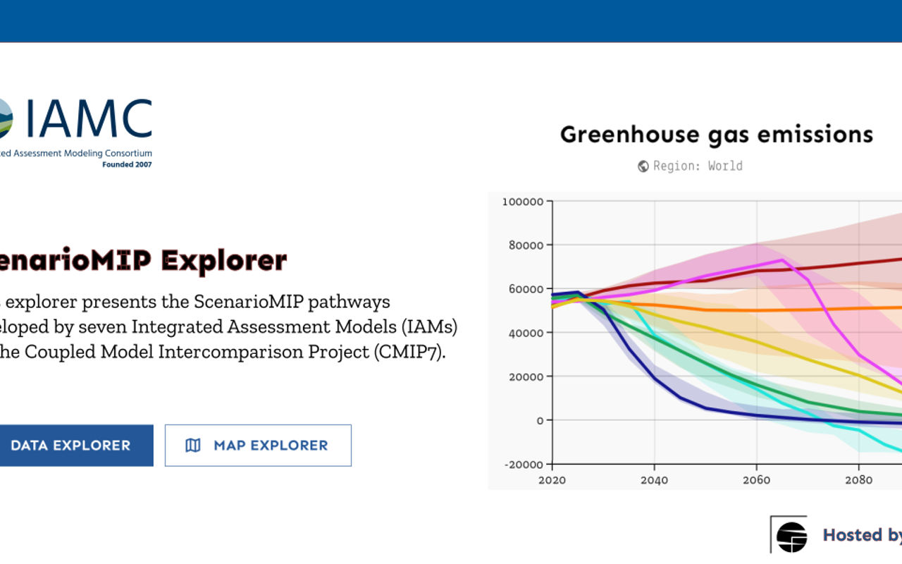 Homepage screenshot of scenariomip.apps.ece.iiasa.ac.at