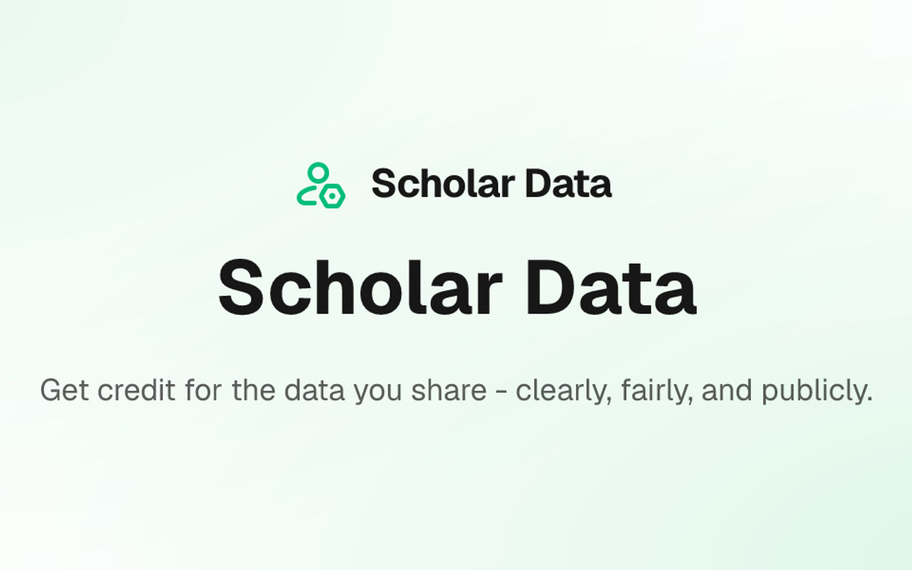 Homepage screenshot of scholardata.io