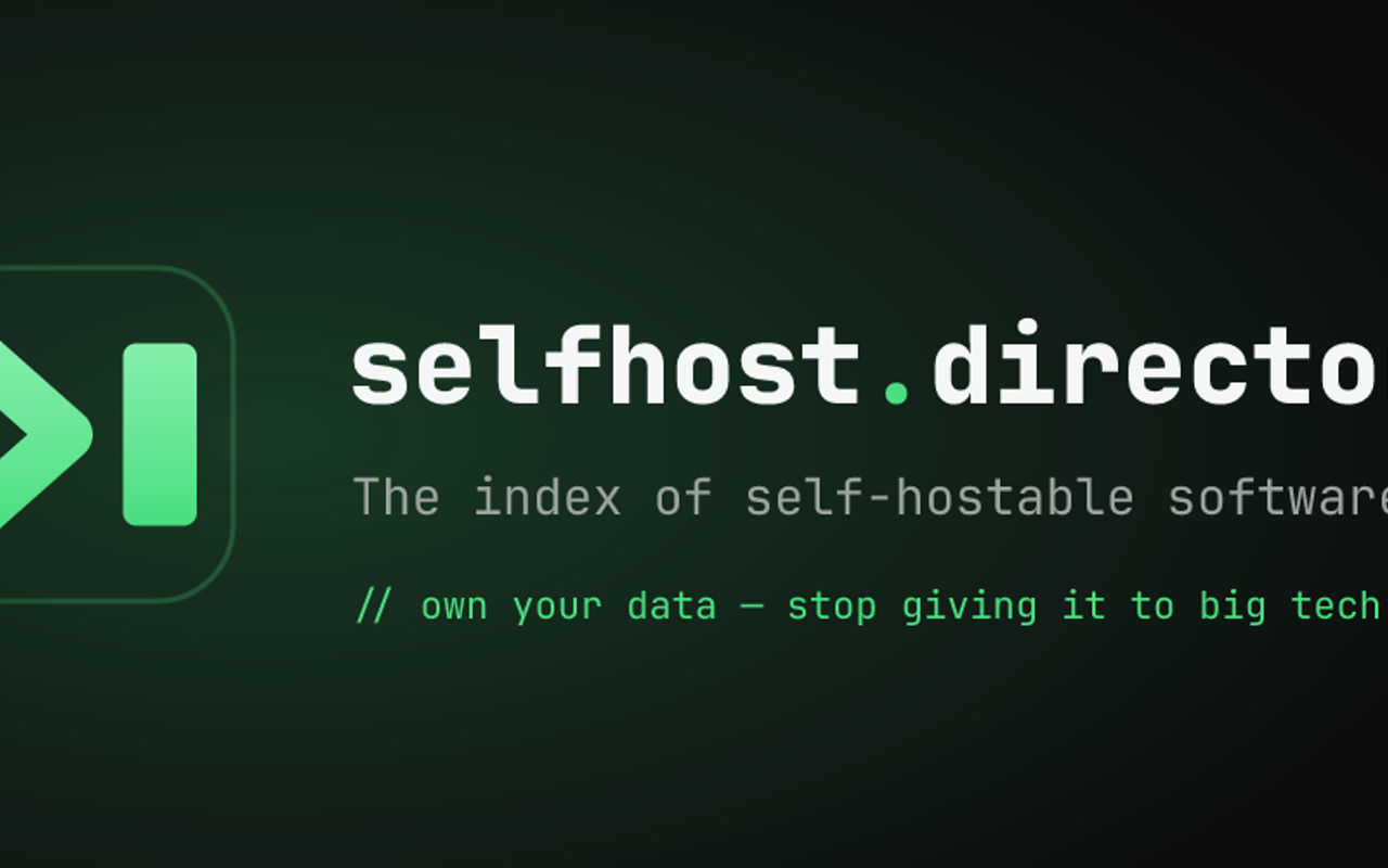 Homepage screenshot of selfhost.directory