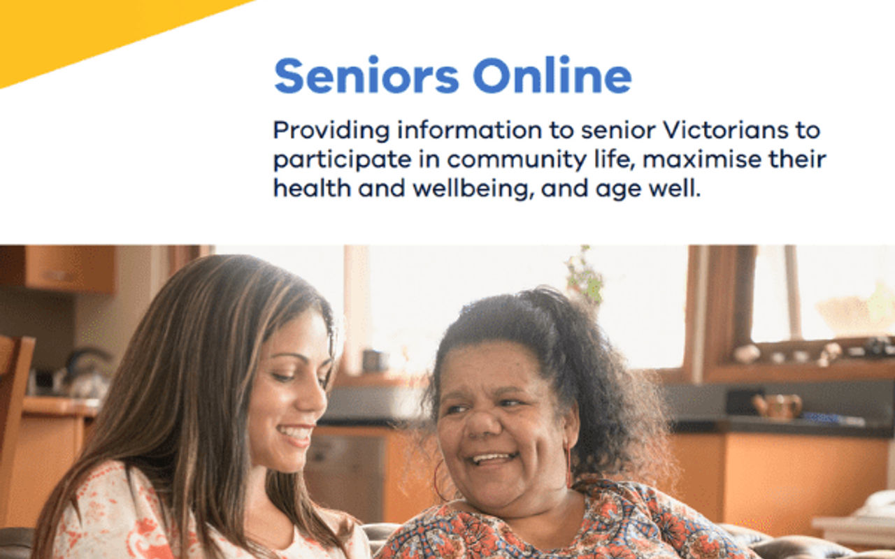 Homepage screenshot of seniorsonline.vic.gov.au