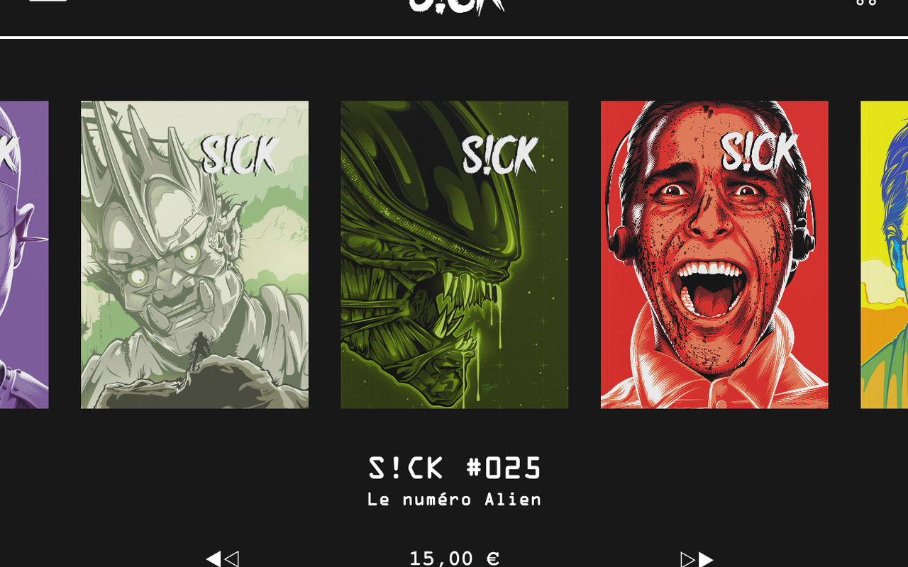 Homepage screenshot of sick-magazine.com