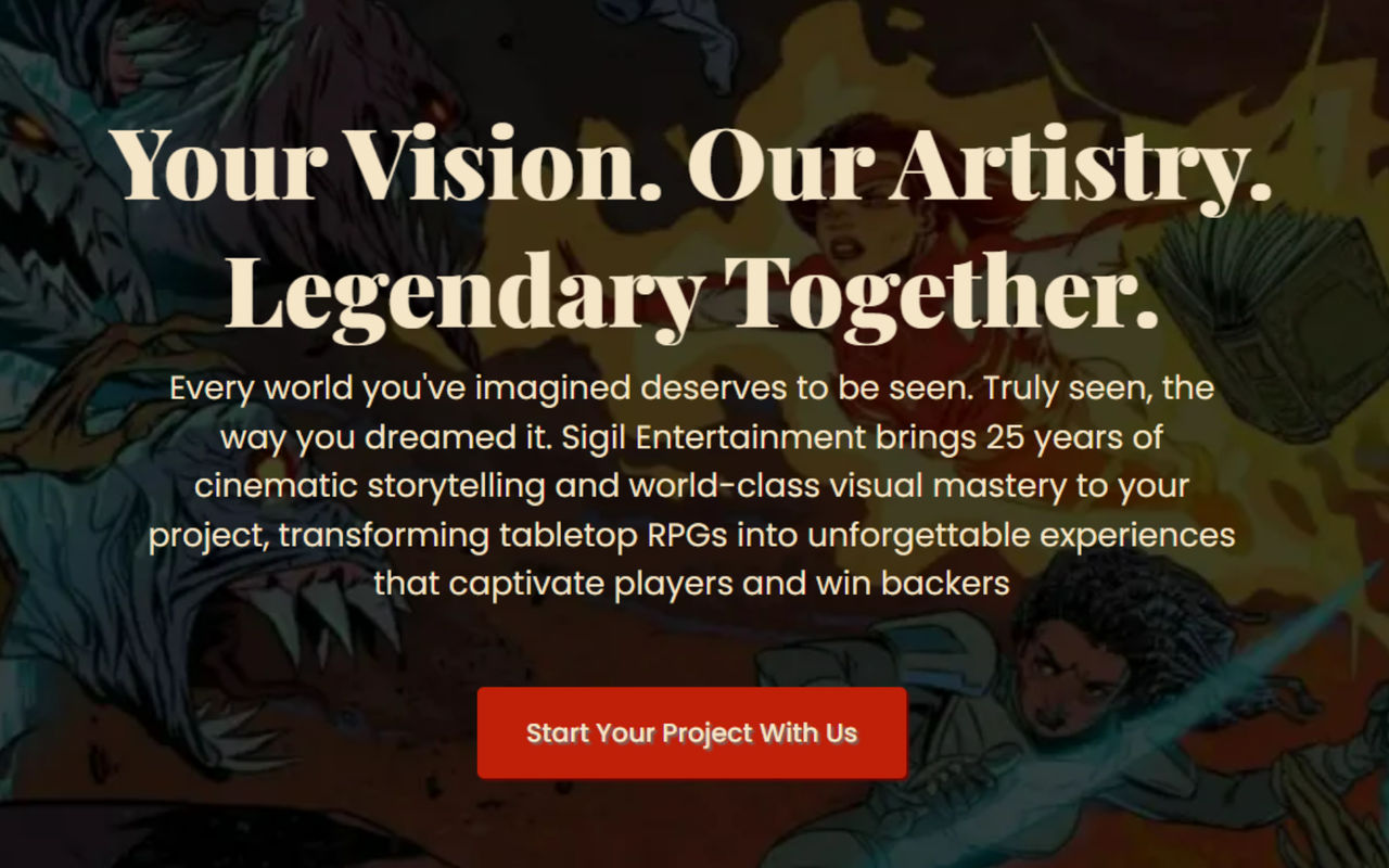 Homepage screenshot of sigil.info