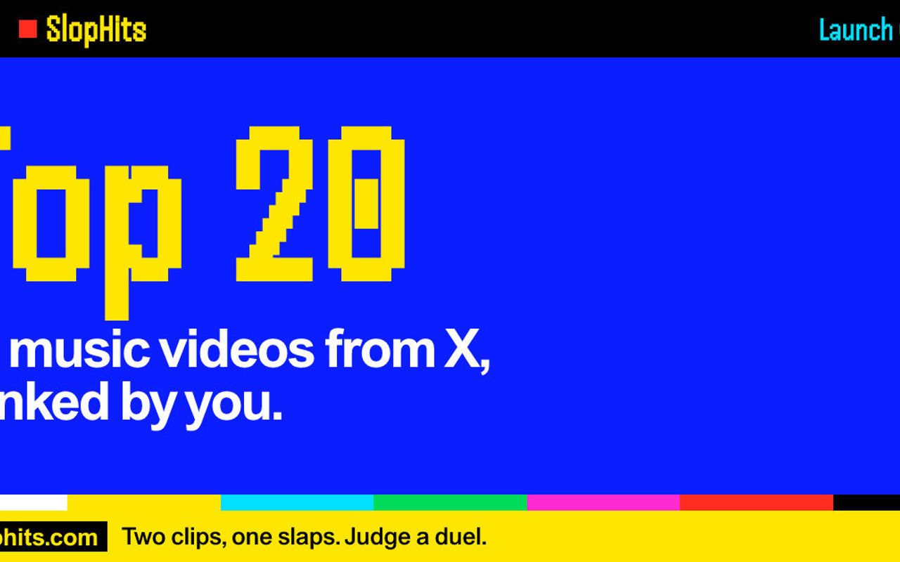 Homepage screenshot of slophits.com