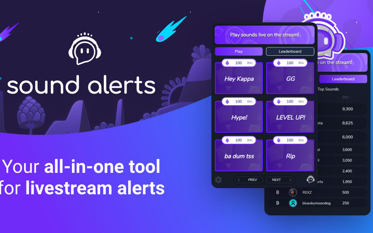 Homepage screenshot of soundalerts.com