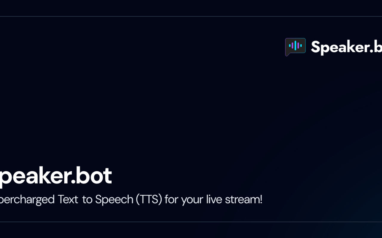 Homepage screenshot of speaker.bot
