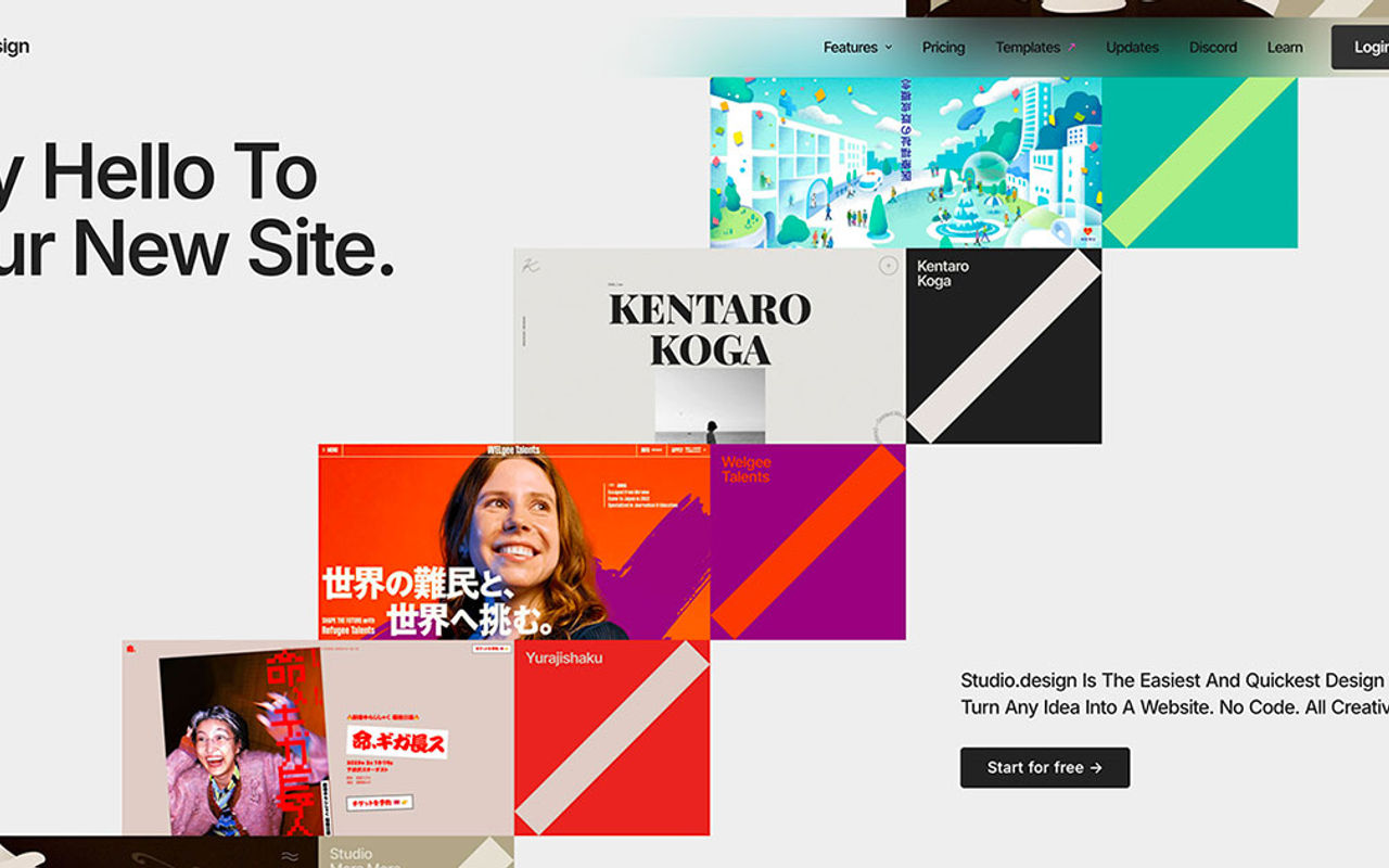 Homepage screenshot of studio.design