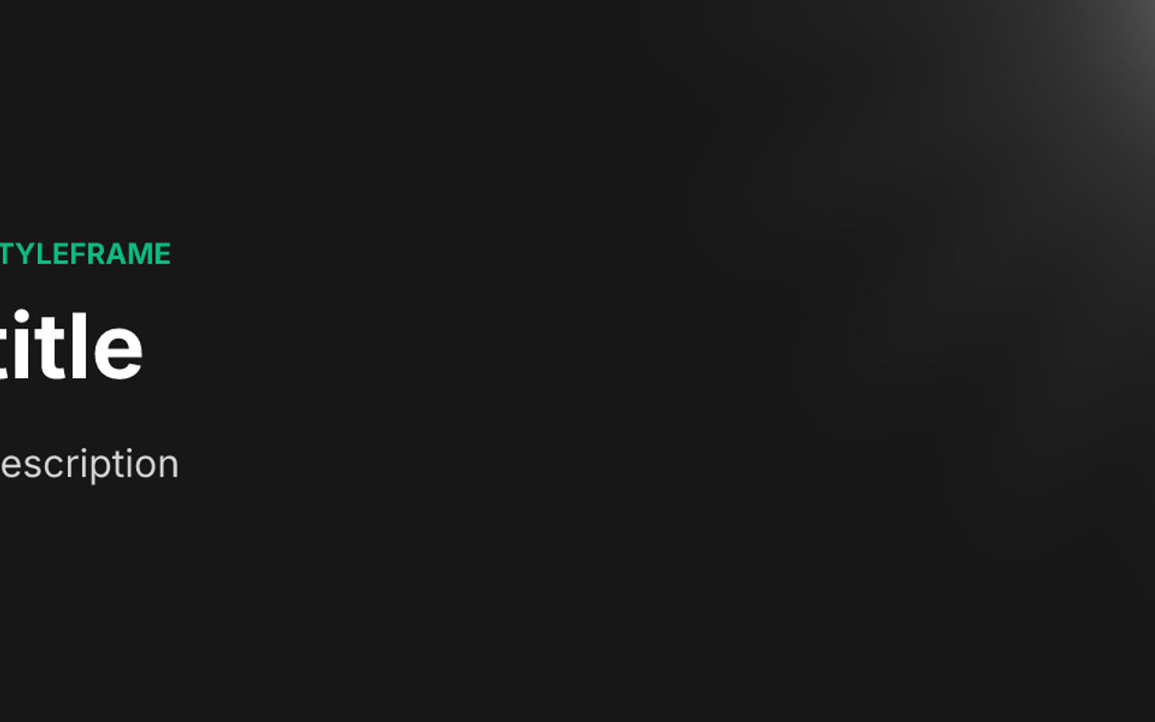 Homepage screenshot of styleframe.dev