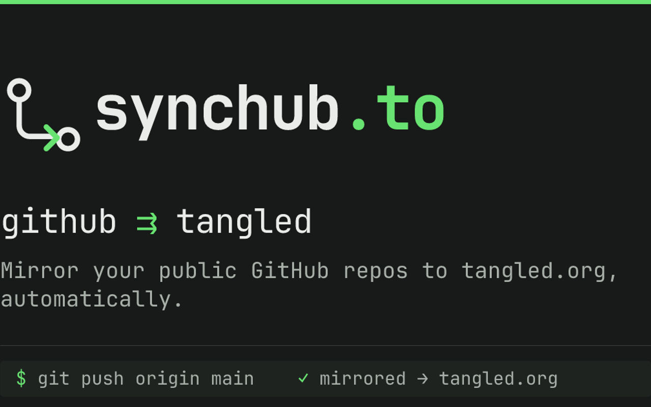 Homepage screenshot of synchub.to