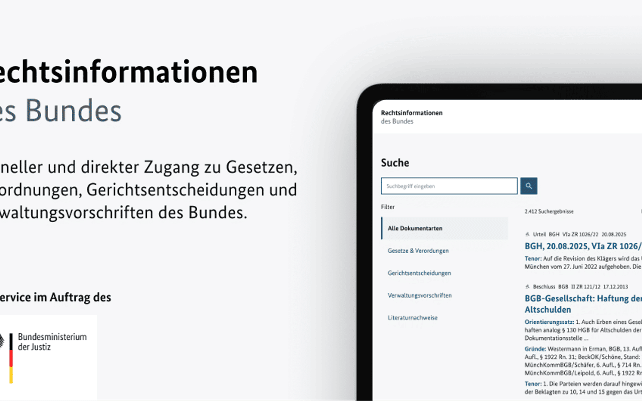 Homepage screenshot of testphase.rechtsinformationen.bund.de