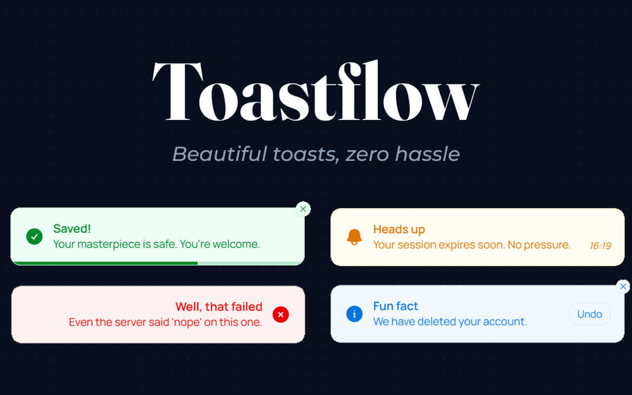 Homepage screenshot of toastflow.top