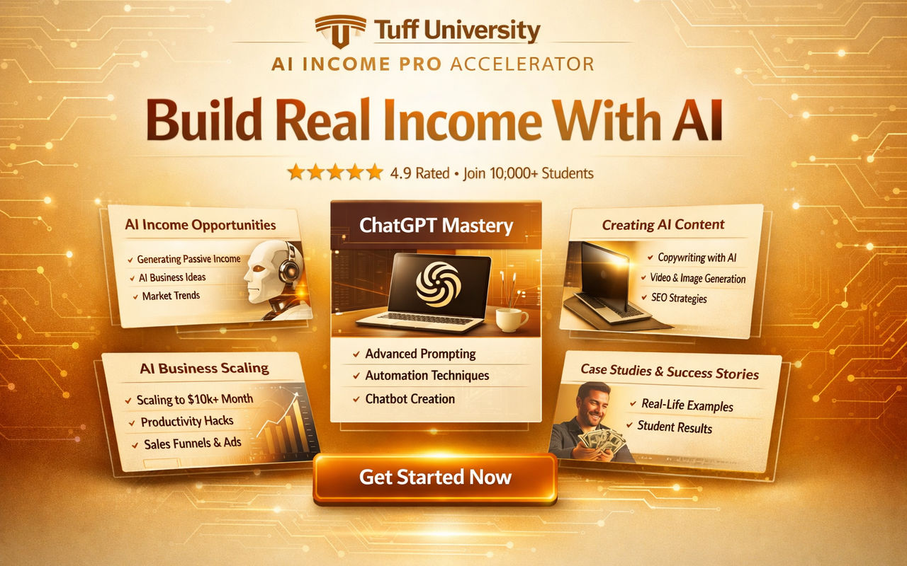 Homepage screenshot of tuffaiuniversity.com
