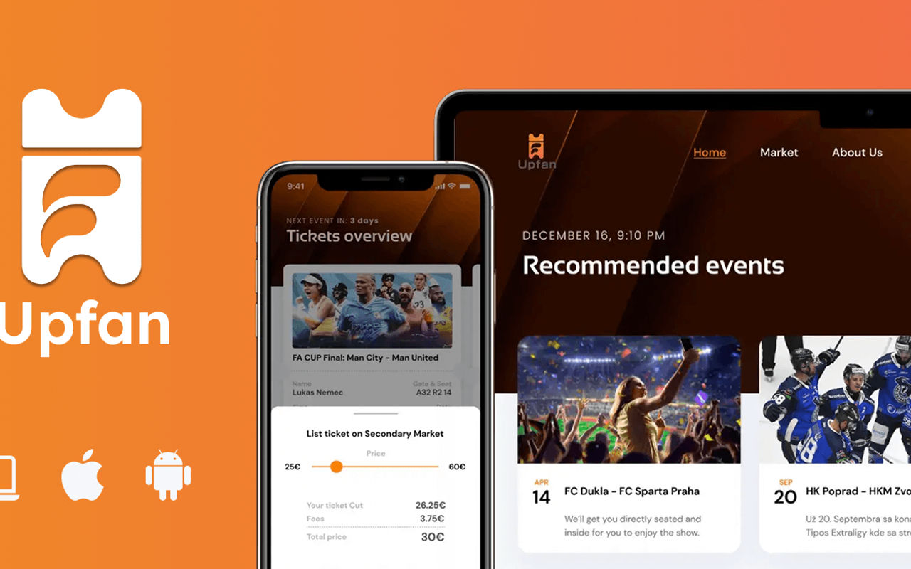 Homepage screenshot of upfan.io