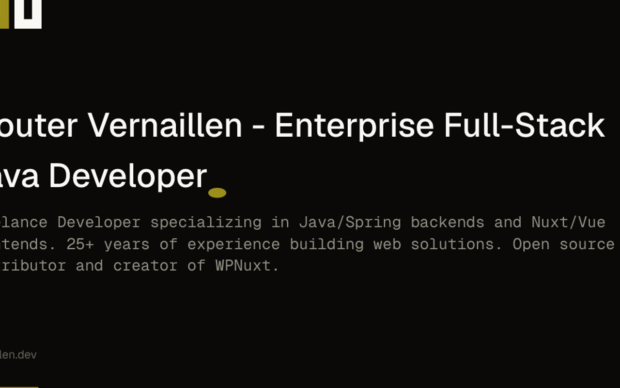 Homepage screenshot of vernaillen.dev