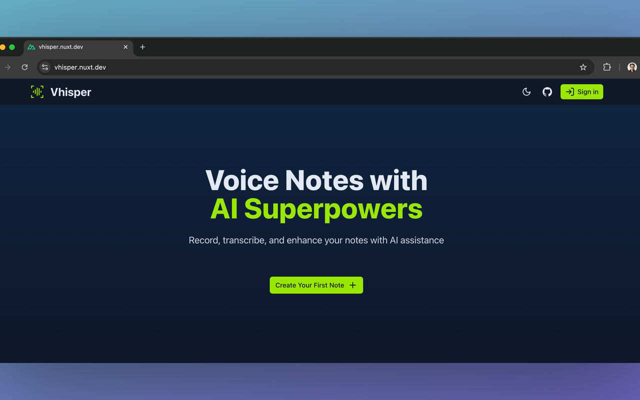 Homepage screenshot of vhisper-ielgezabal.nuxt.dev