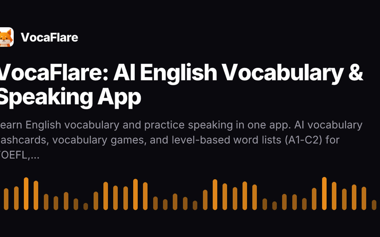 Homepage screenshot of vocaflare.com