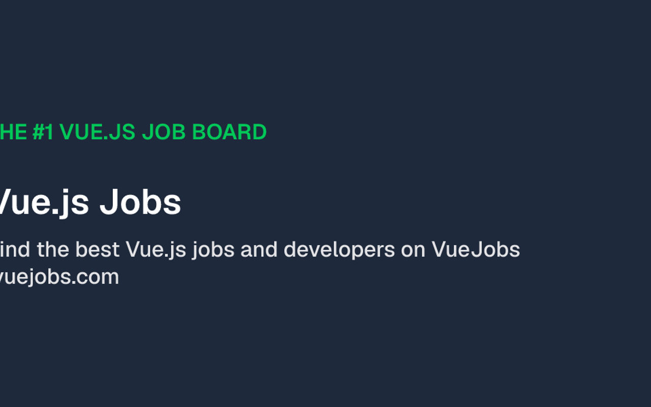 Homepage screenshot of vuejobs.com